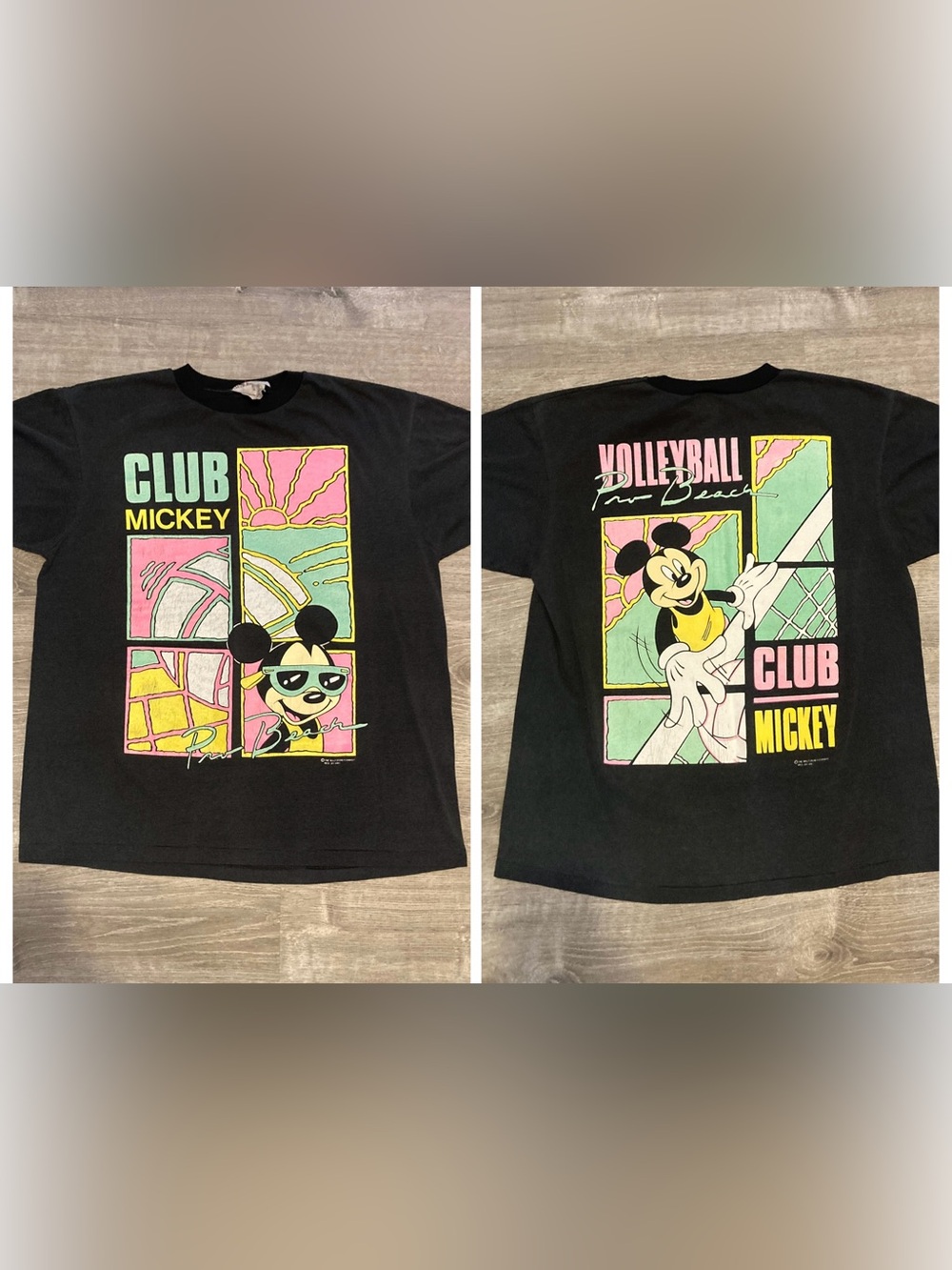 Mickey Mouse Club SURF MANIA  Pro Volleyball Single Stitch TShirt VTG  90s OSFA